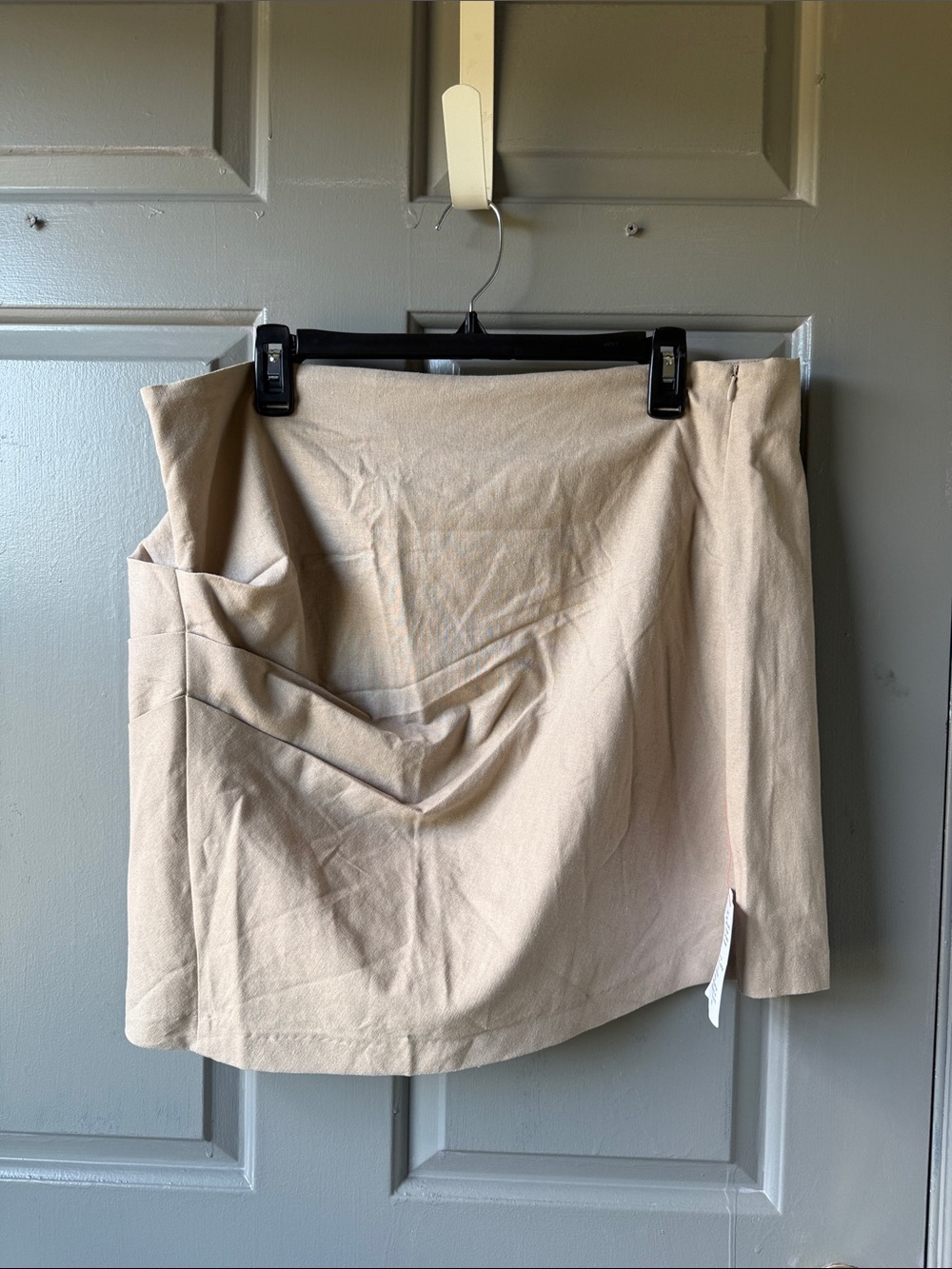 ASOS Beige Mini Skirt with Draped Side Detail